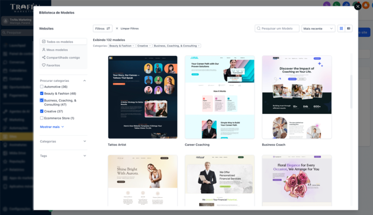 Modelos de sites e landing pages prontos para editar
